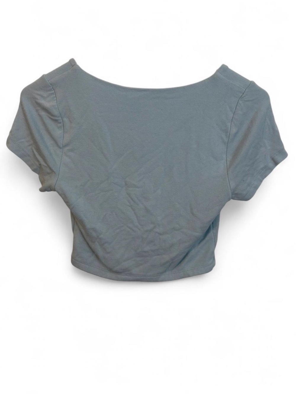 Live in the Moment Baby Blue Scoop Neck Cropped Tee Size Small - Picture 4 of 5